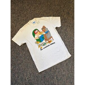 Vintage Mr Armchair Athlete Graphic T Shirt XL White Stedman Stedman Made in USA